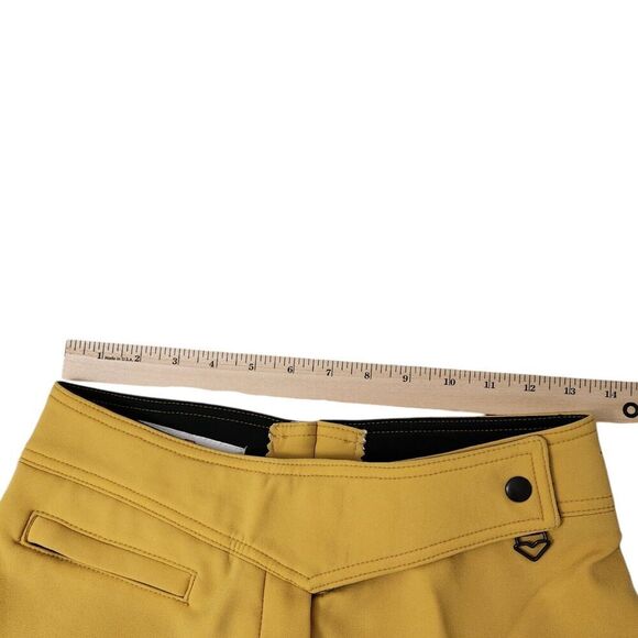 Obermeyer Ski Pant Womens 14 Mustard Yellow Stirrup High-Waist Softshell Vintage - Picture 10 of 12